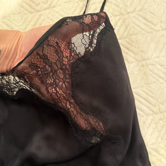 Black Lace Tie Up Slip, Marjolaine, US  M - Picture 4 of 11